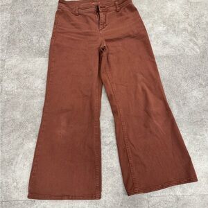 Rust Brown Vintage Style Wide Leg Pants